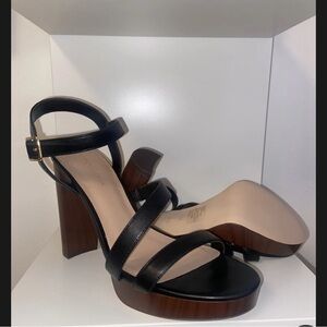 NWB BCBGeneration Omnia Sandal Black Strappy Heeled Sandals